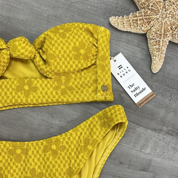 ☀️BILLABONG☀️ Salty Blonde Made Ya Look Knot Bandeau MADE YA LOOK HIKE BIKINI - Picture 8 of 17